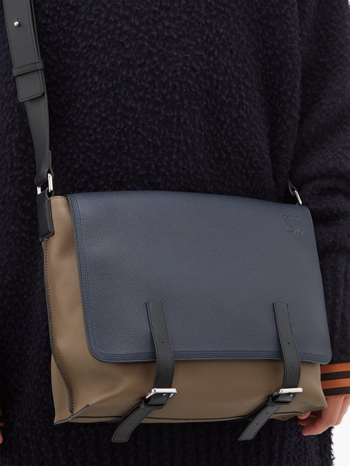 Military leather messenger bag | Loewe 