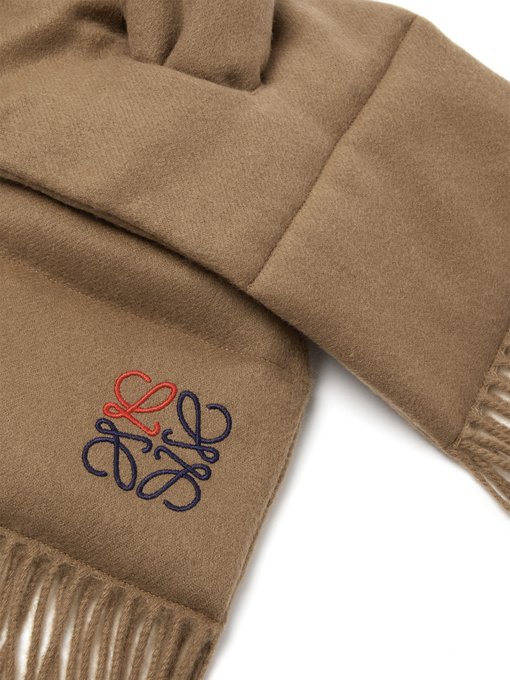 Anagram-embroidered padded cashmere 