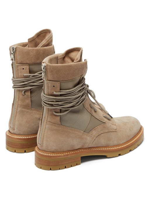 Suede and canvas combat boots | Amiri 
