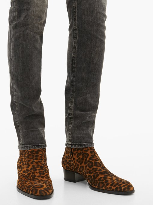 ysl leopard boots