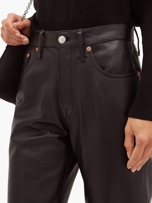 1997 high-rise straight-leg leather trousers | Acne Studios ...