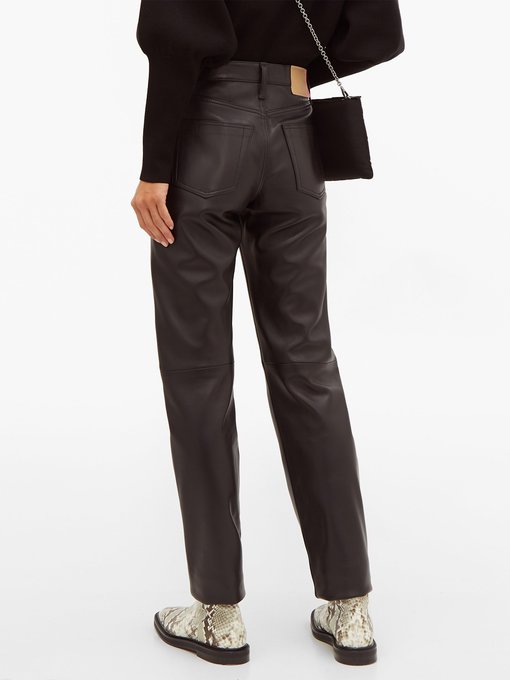 1997 high-rise straight-leg leather trousers | Acne Studios ...