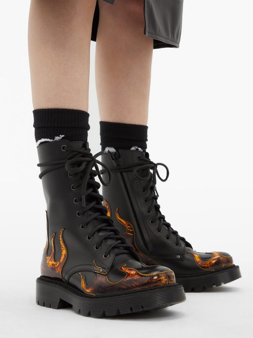 flame motorcycle boots