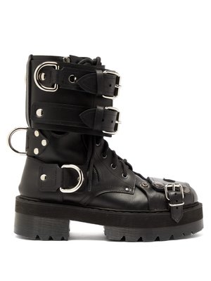 Bondage buckled leather boots | Vetements | MATCHESFASHION US