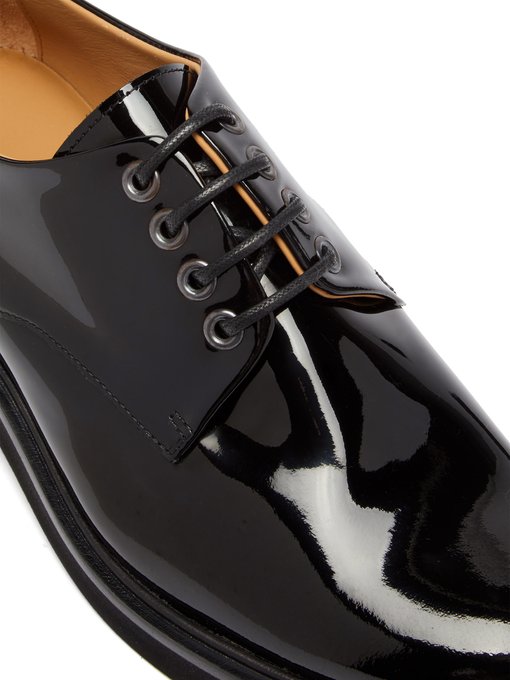 Lace-up patent-leather derby shoes | A 