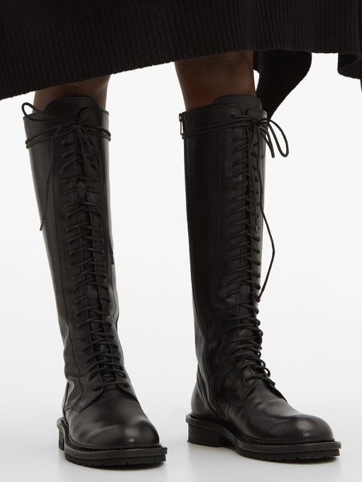 Knee-high lace-up leather boots | Ann 