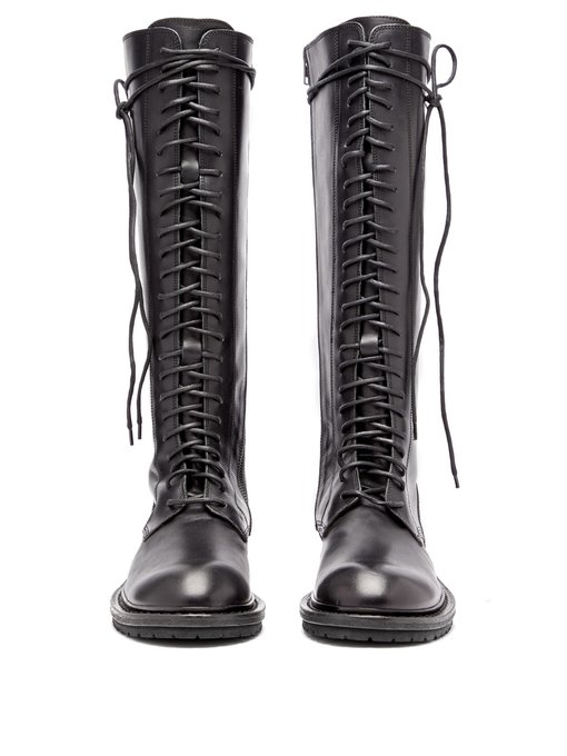 Knee-high lace-up leather boots | Ann 