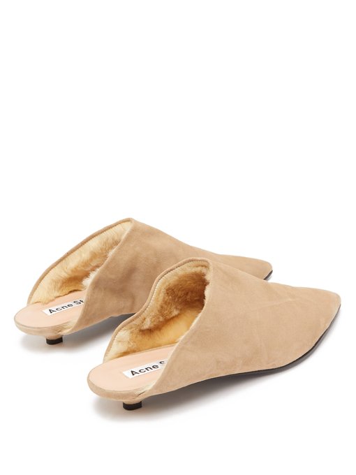 Brion shearling-lined suede point-toe 