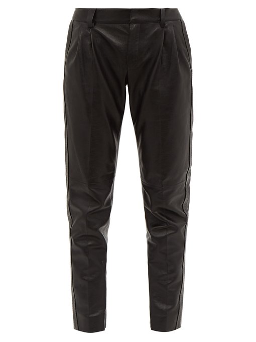 tapered leather trousers