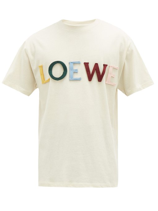 Logo Applique Cotton And Silk Blend T Shirt Loewe Matchesfashion Jp