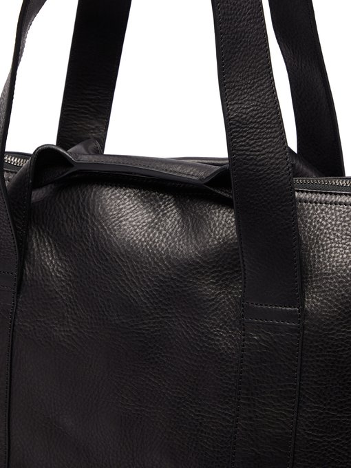 black leather sports bag