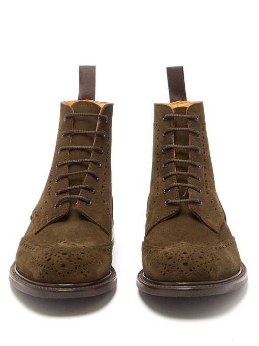 Stow suede brogue boots | Tricker's 