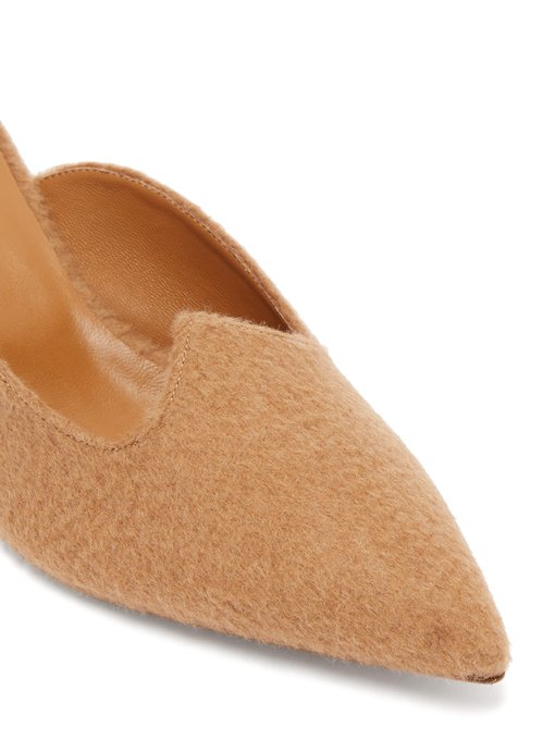 camel kitten heel shoes