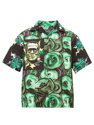 Frankenstein-print cotton-poplin shirt 