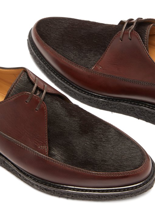 Blair calf-hair and leather derby shoes 