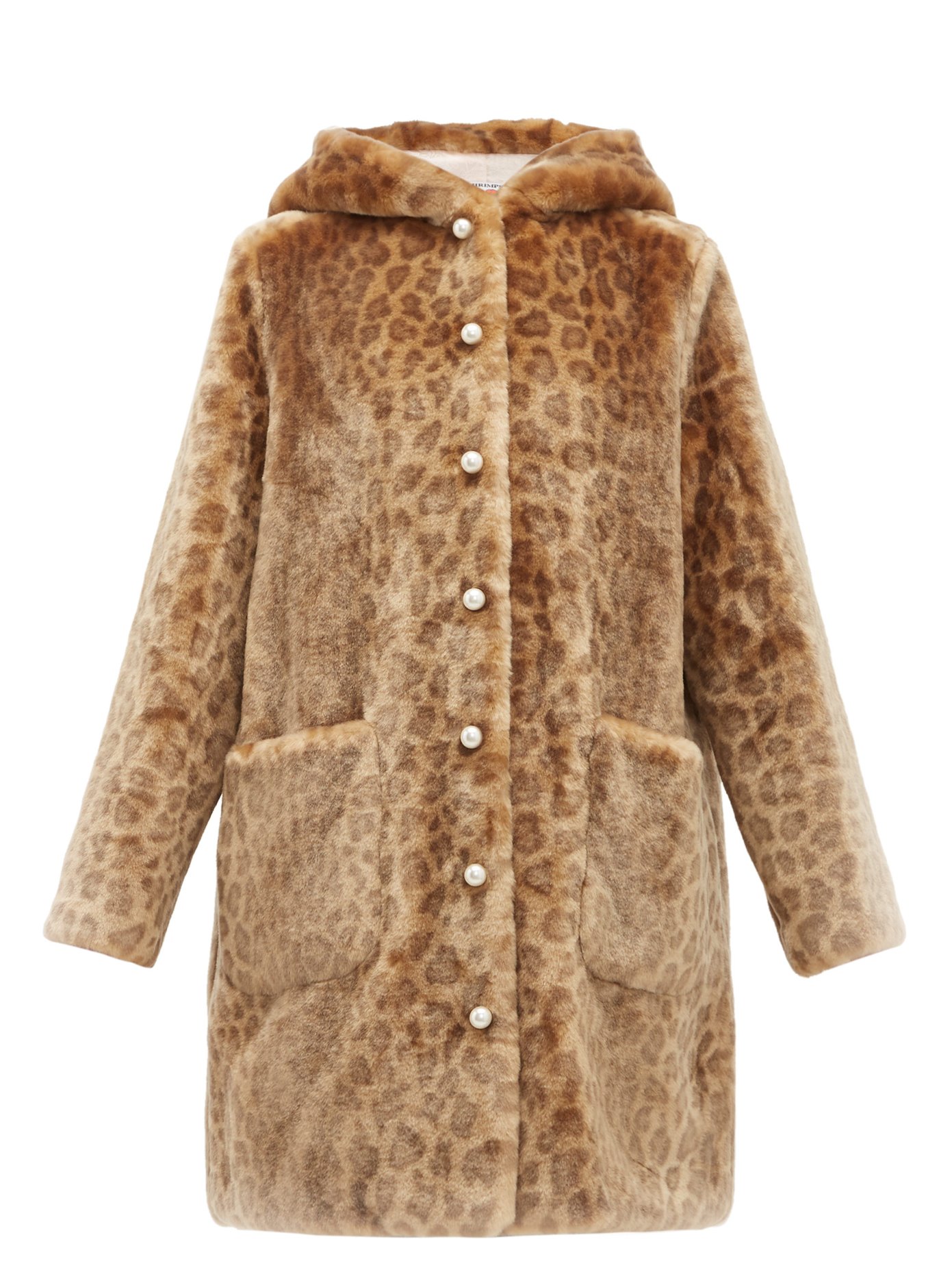 hooded leopard print coat