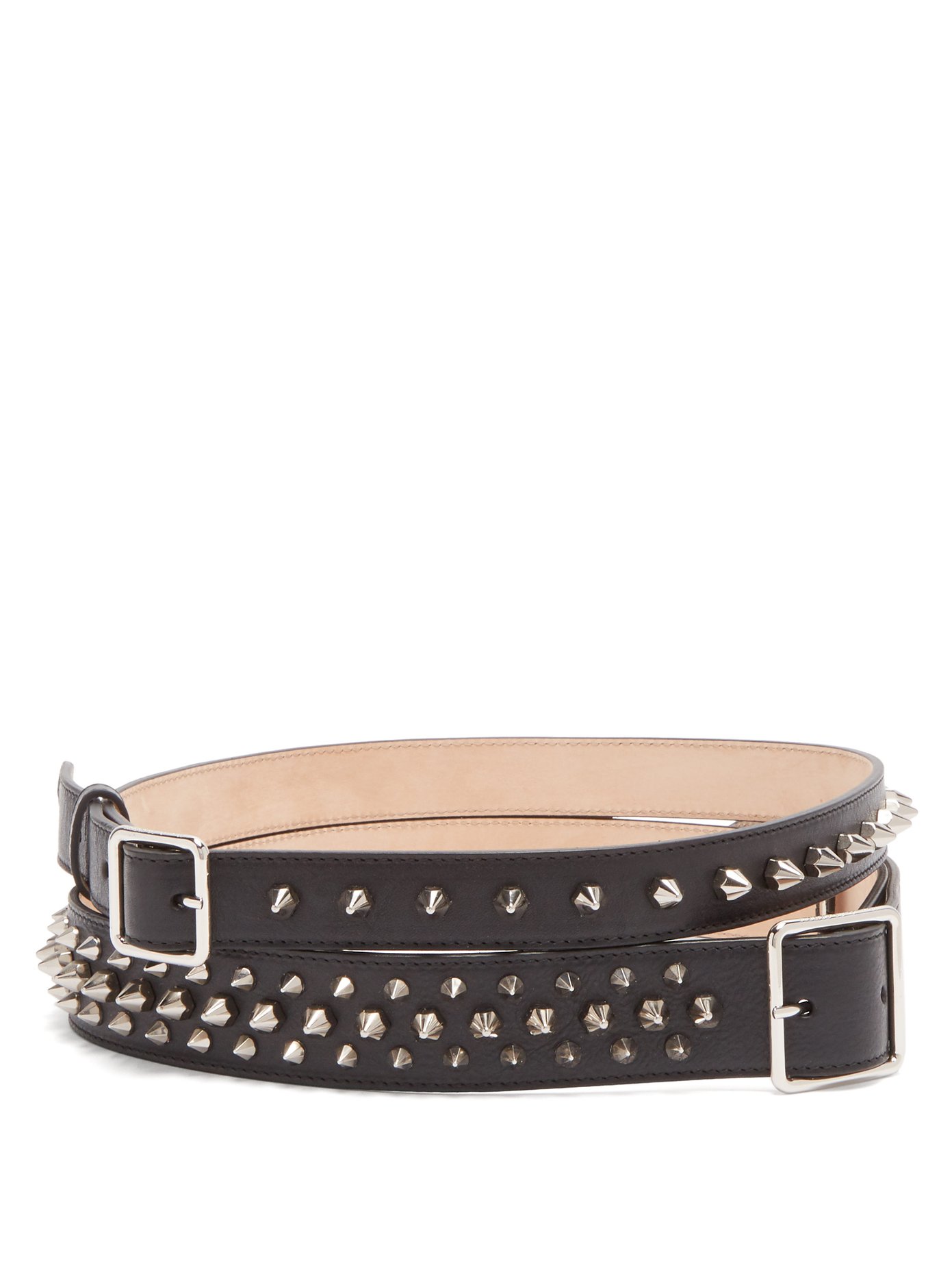 Double-row studded-leather belt 