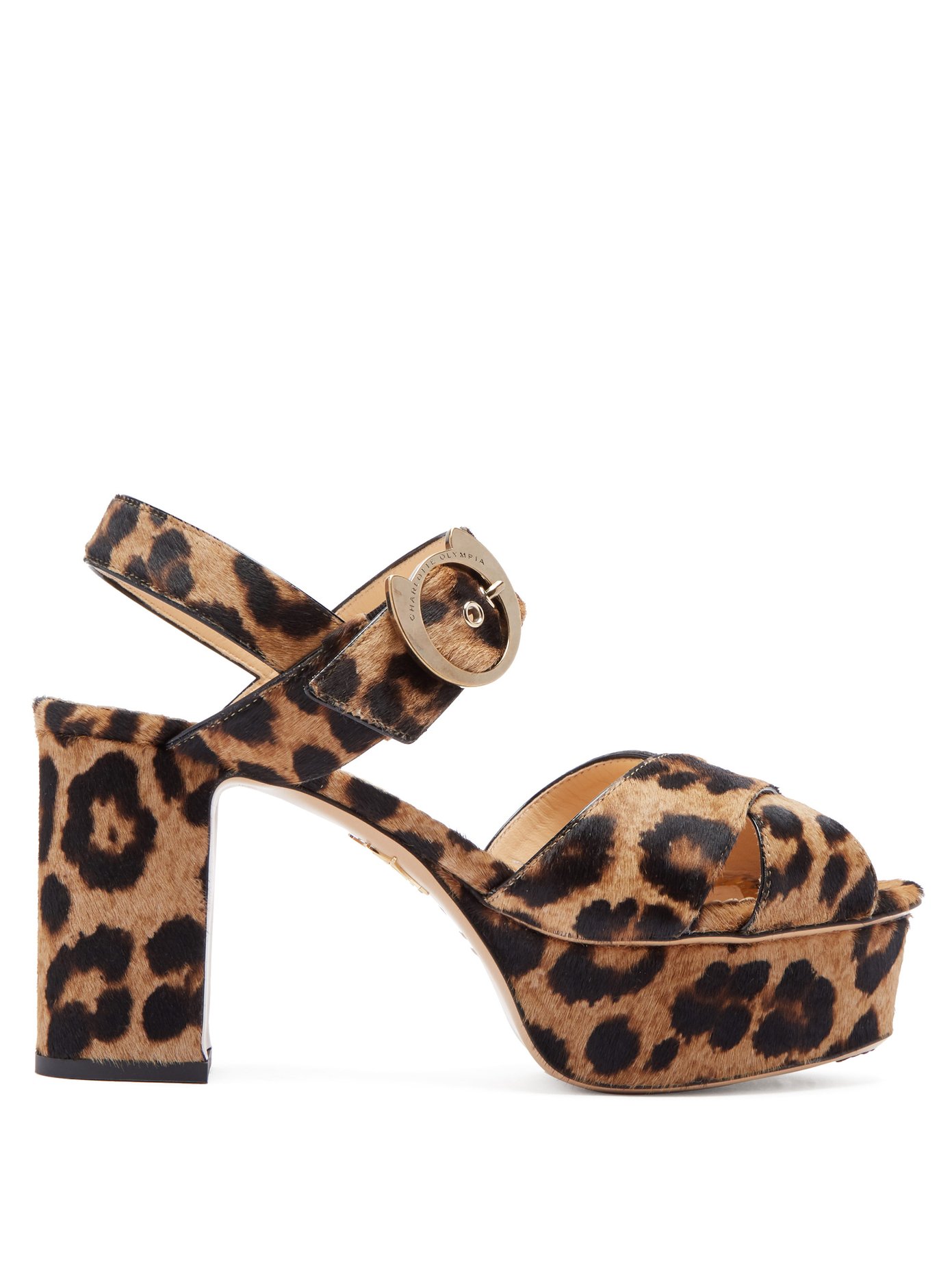 leopard calf hair sandals