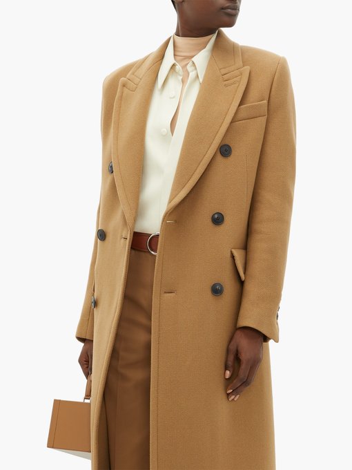 camel single breasted formal coat