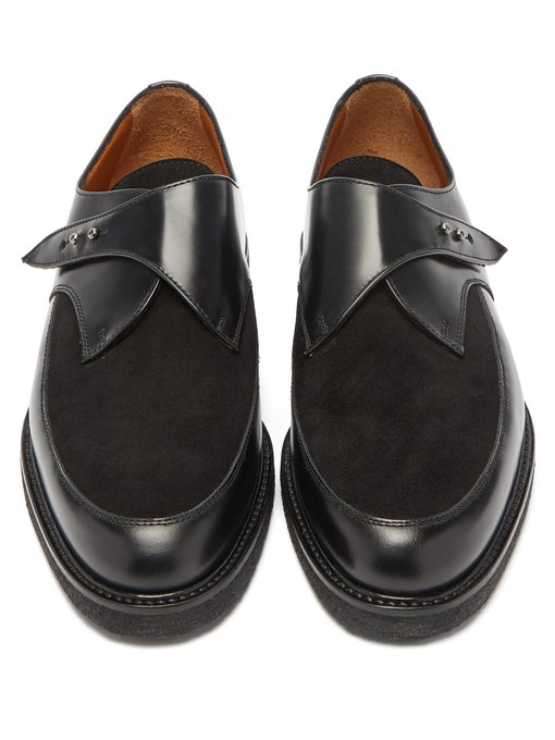 Creeper leather and suede monk-strap 