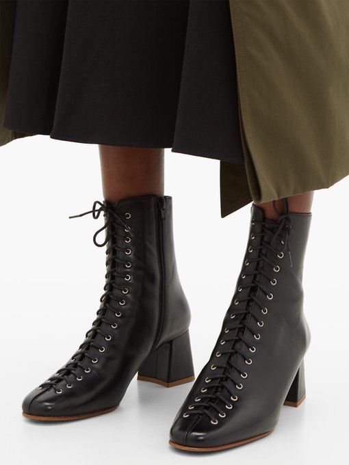 Becca lace-up leather ankle boots | By 