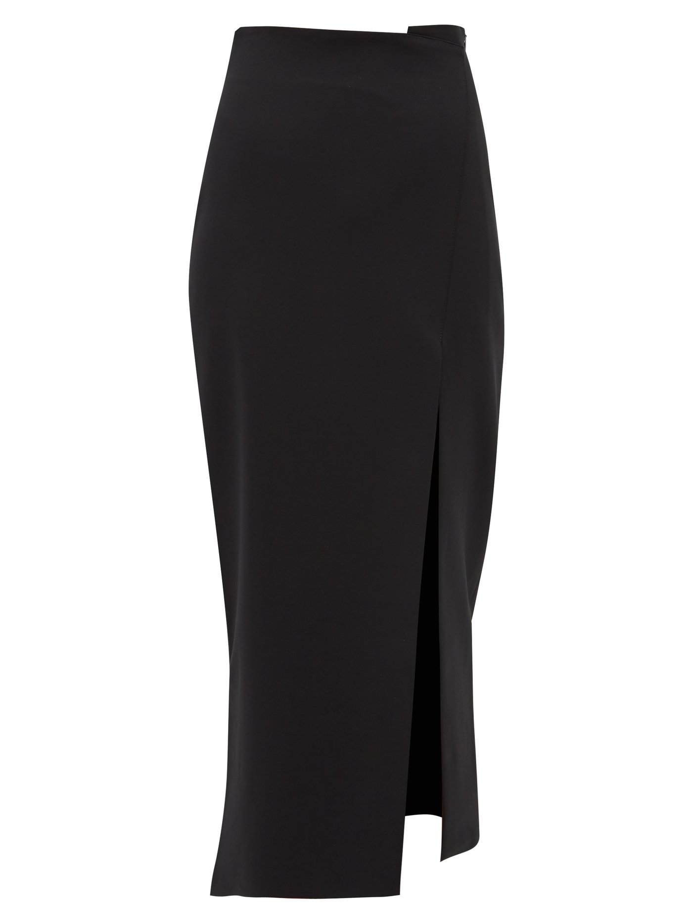 A.w.a.k.e. Vivienne Side-slit High-rise Midi Skirt In Black | ModeSens