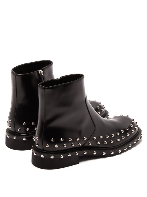 Studded leather ankle boots | Prada 