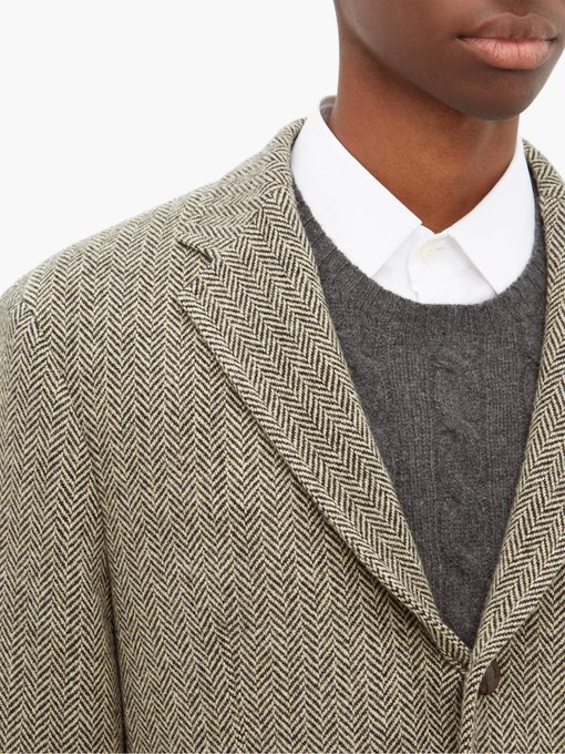 Herringbone wool-blend blazer | Polo 
