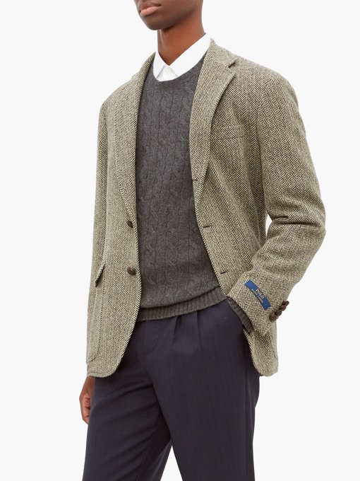 Herringbone wool-blend blazer | Polo 