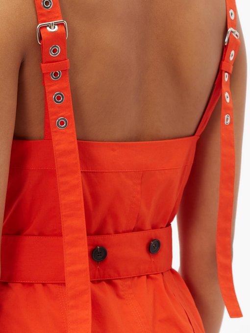 orange buckle dress