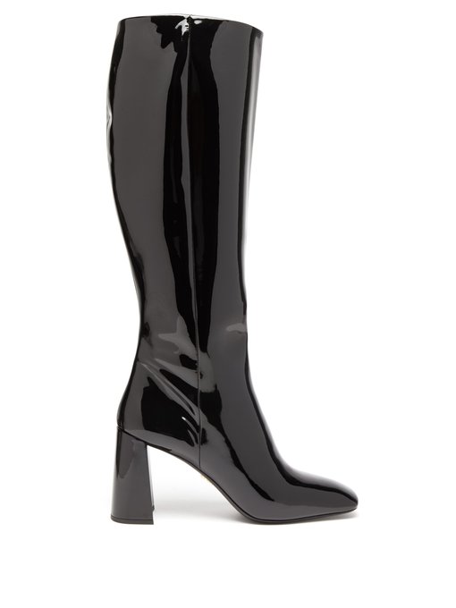 patent leather high boots