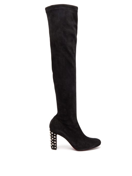 louboutin boots knee high