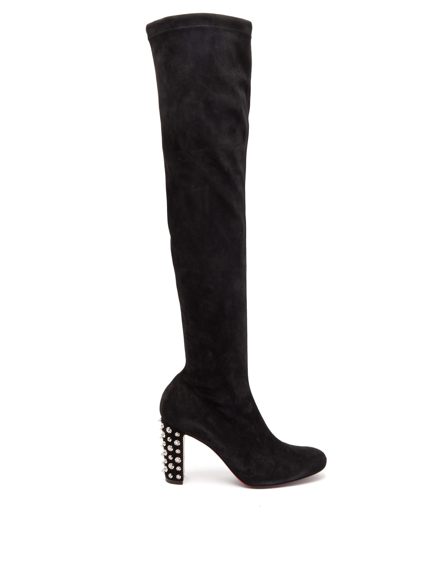 Study stretch-suede over-the-knee boots 