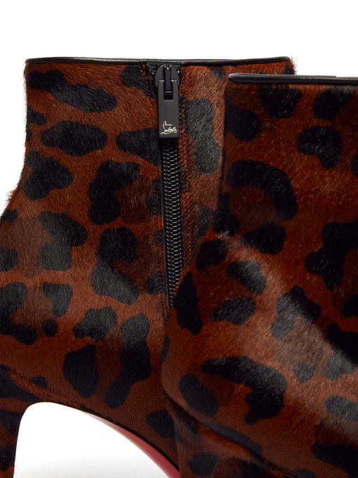 leopard print leather boots