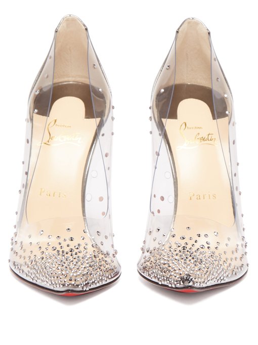 degrastrass clear embellished pump