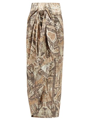 Raja-print lamé wrap skirt | Edward Crutchley | MATCHESFASHION US
