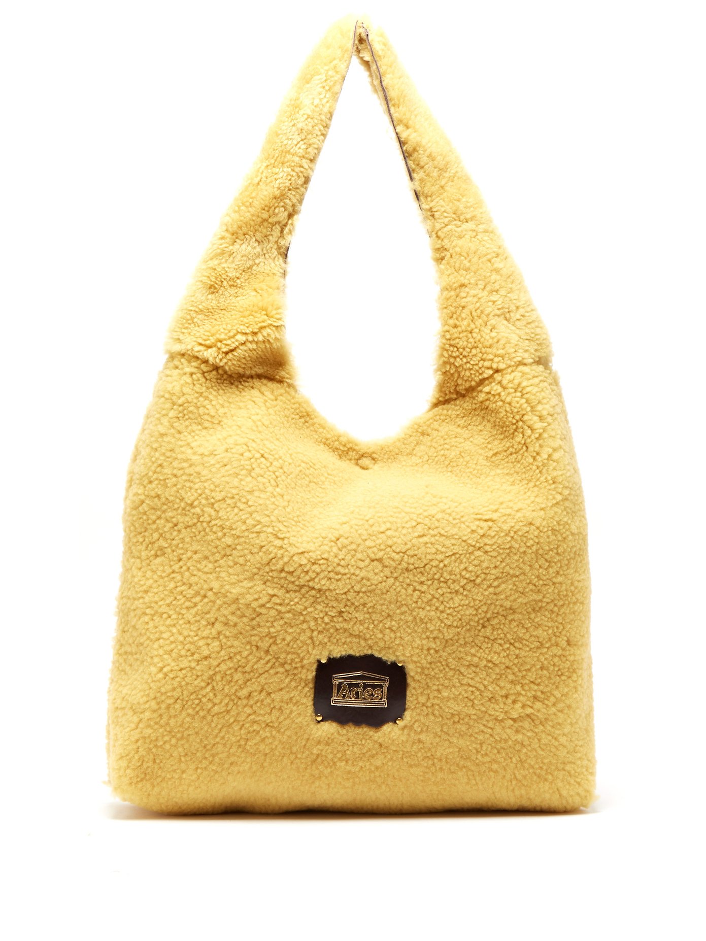 shearling tote bag