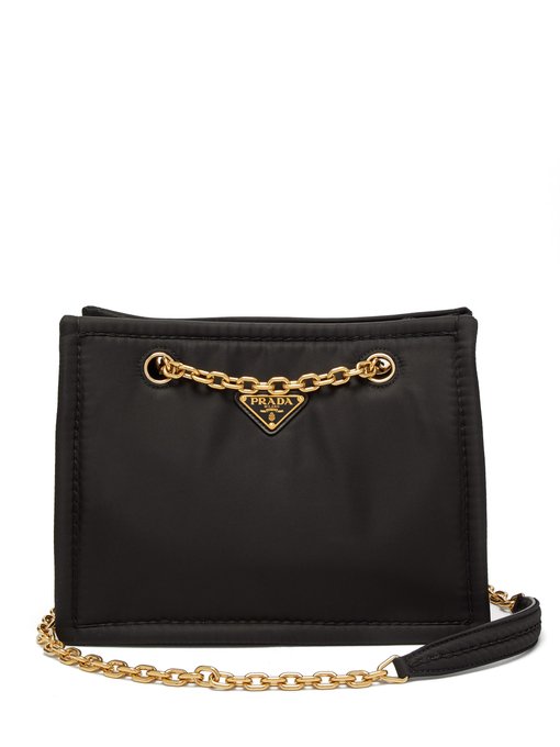 prada logo plaque shoulder bag