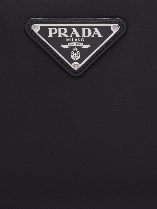 prada logo plaque clutch bag