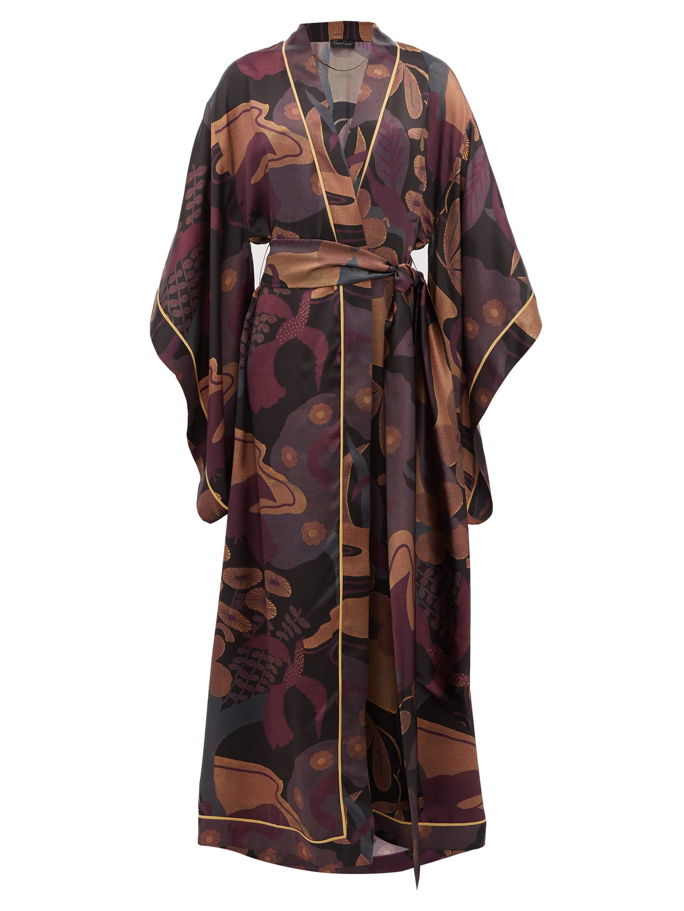 Joe Wenko Mens Kimono 2 Piece Silk Bathrobe Loungewear Short Sleeve Robe 