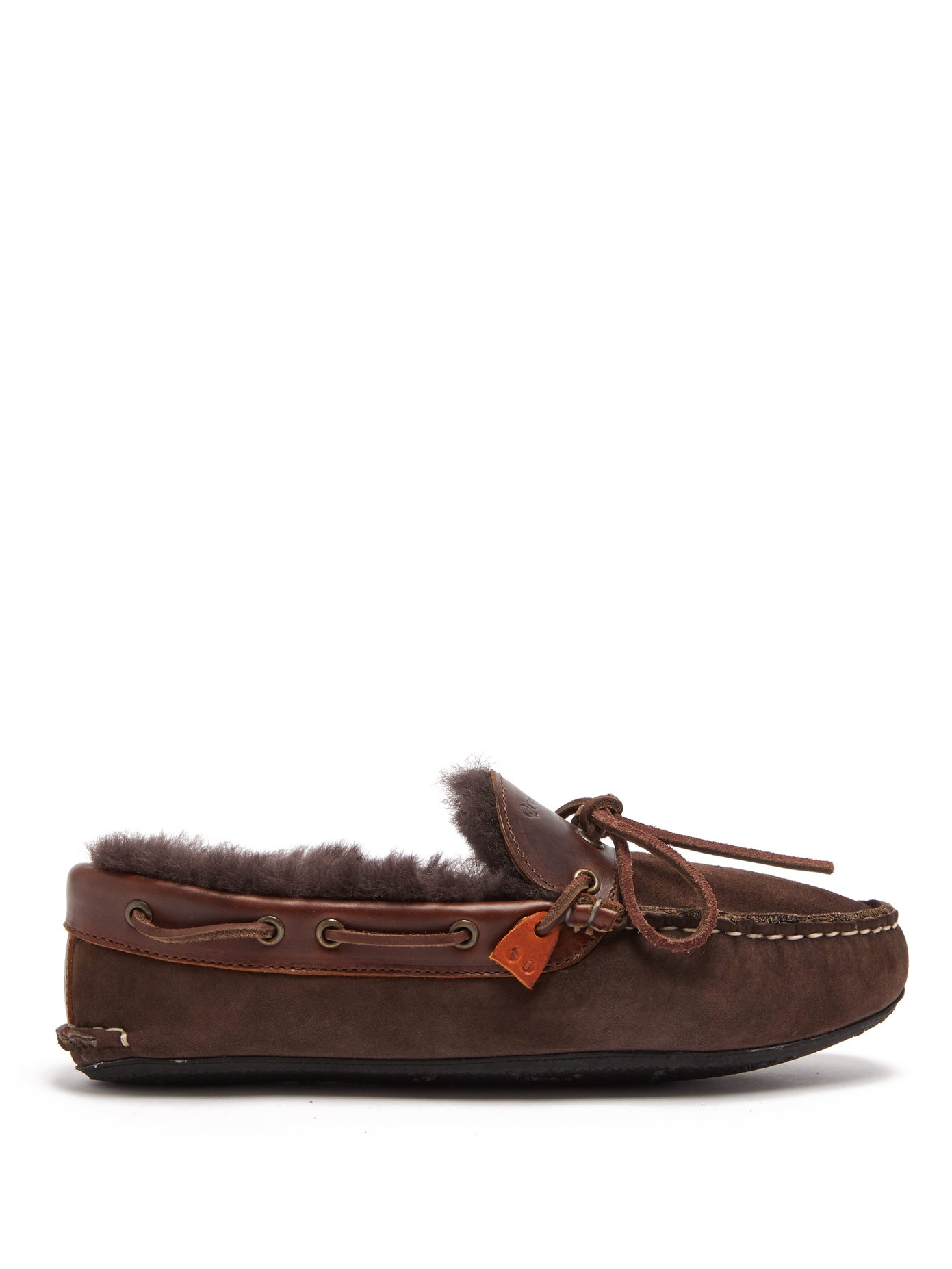 Fireside shearling-lined suede slippers 