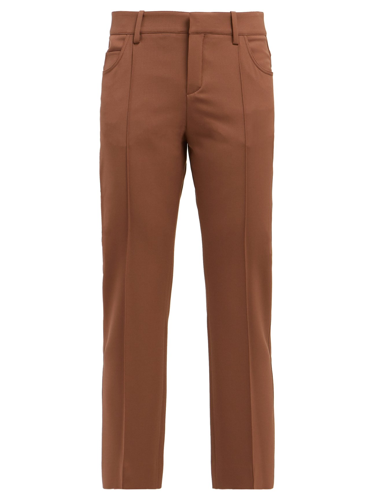 Brown Slim-leg wool trousers | Chloé | MATCHESFASHION UK