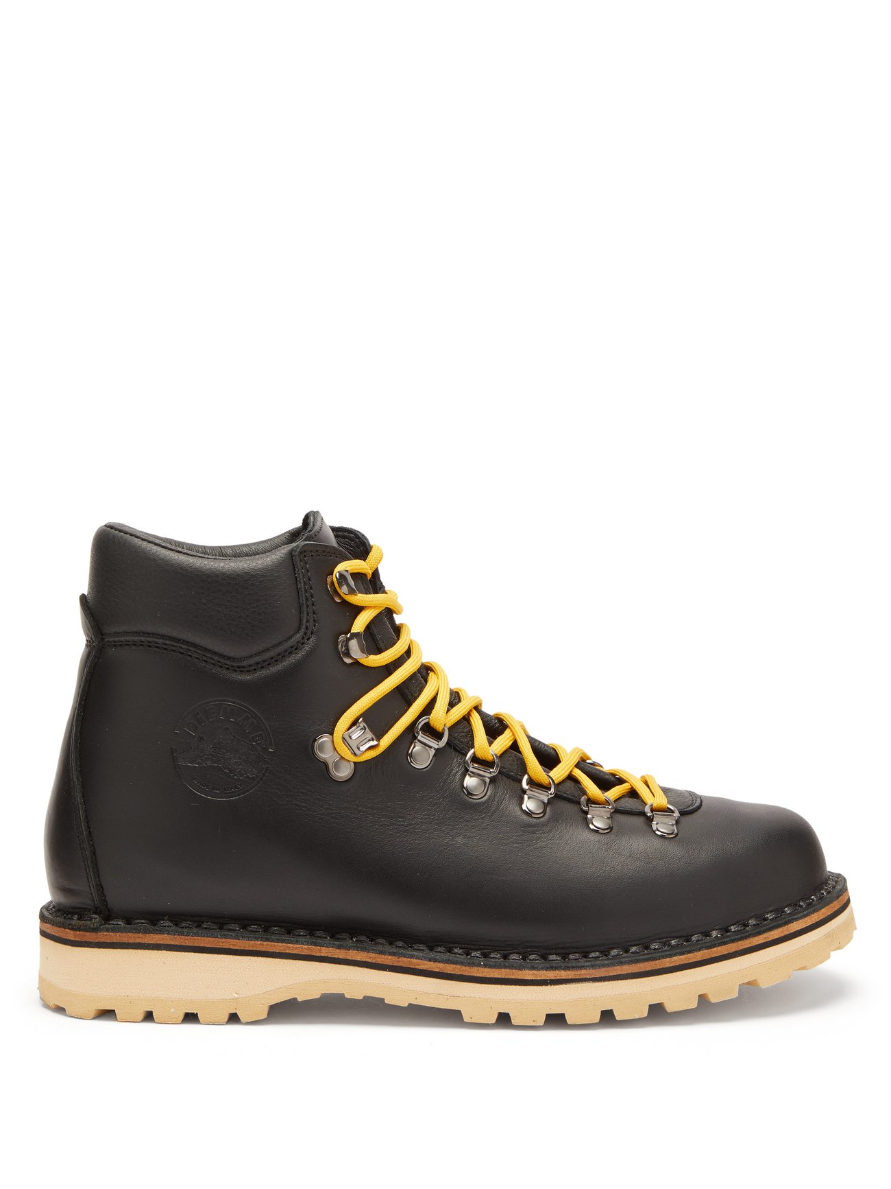 Black Roccia Vet tread-sole leather hiking boots | Diemme 