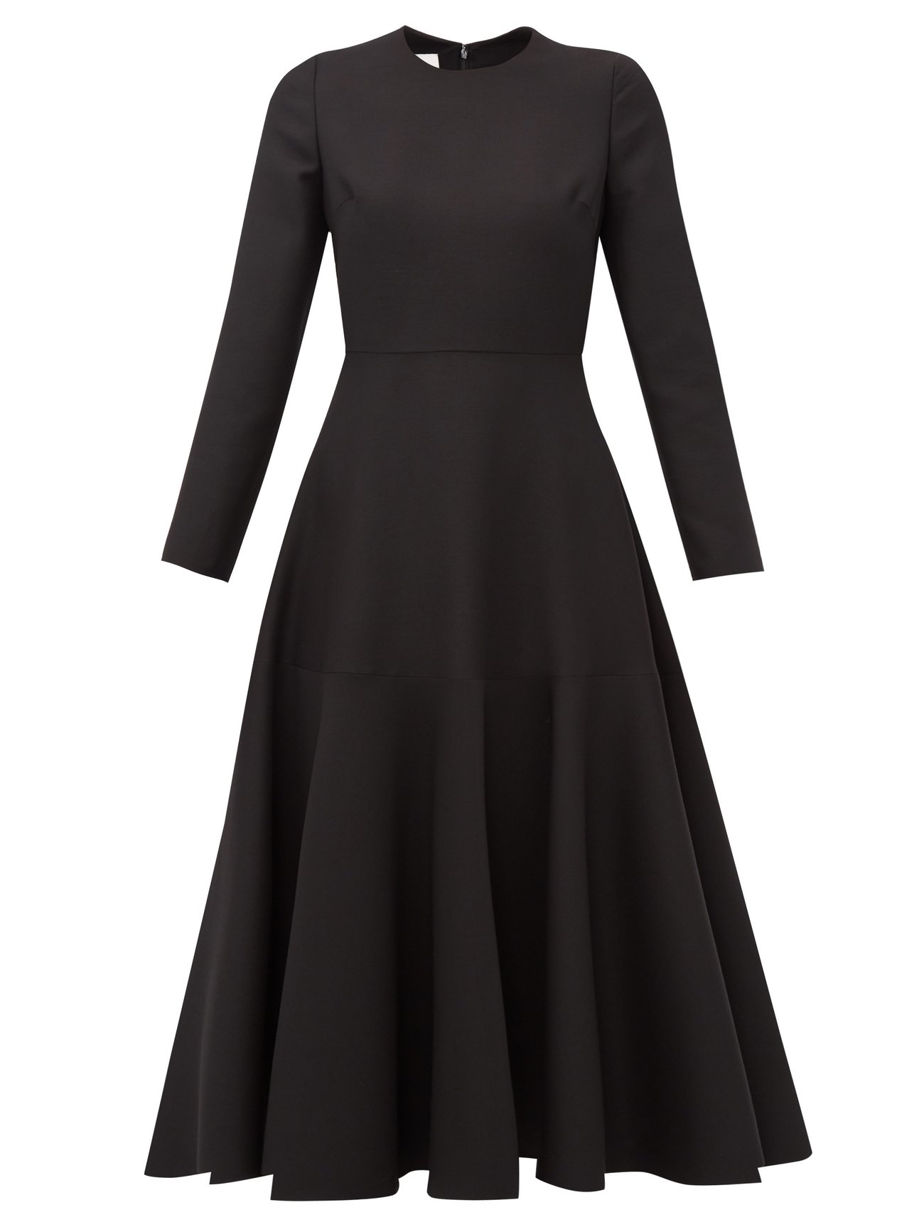 Black Wool-blend midi dress | Valentino | MATCHESFASHION UK