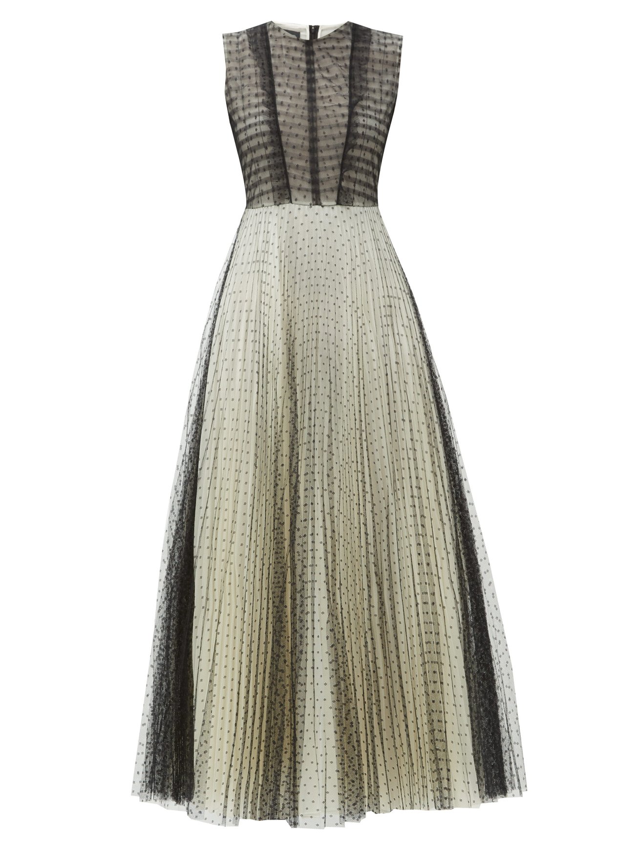Black Pleated Swiss-dot tulle gown | Giambattista Valli | MATCHESFASHION UK