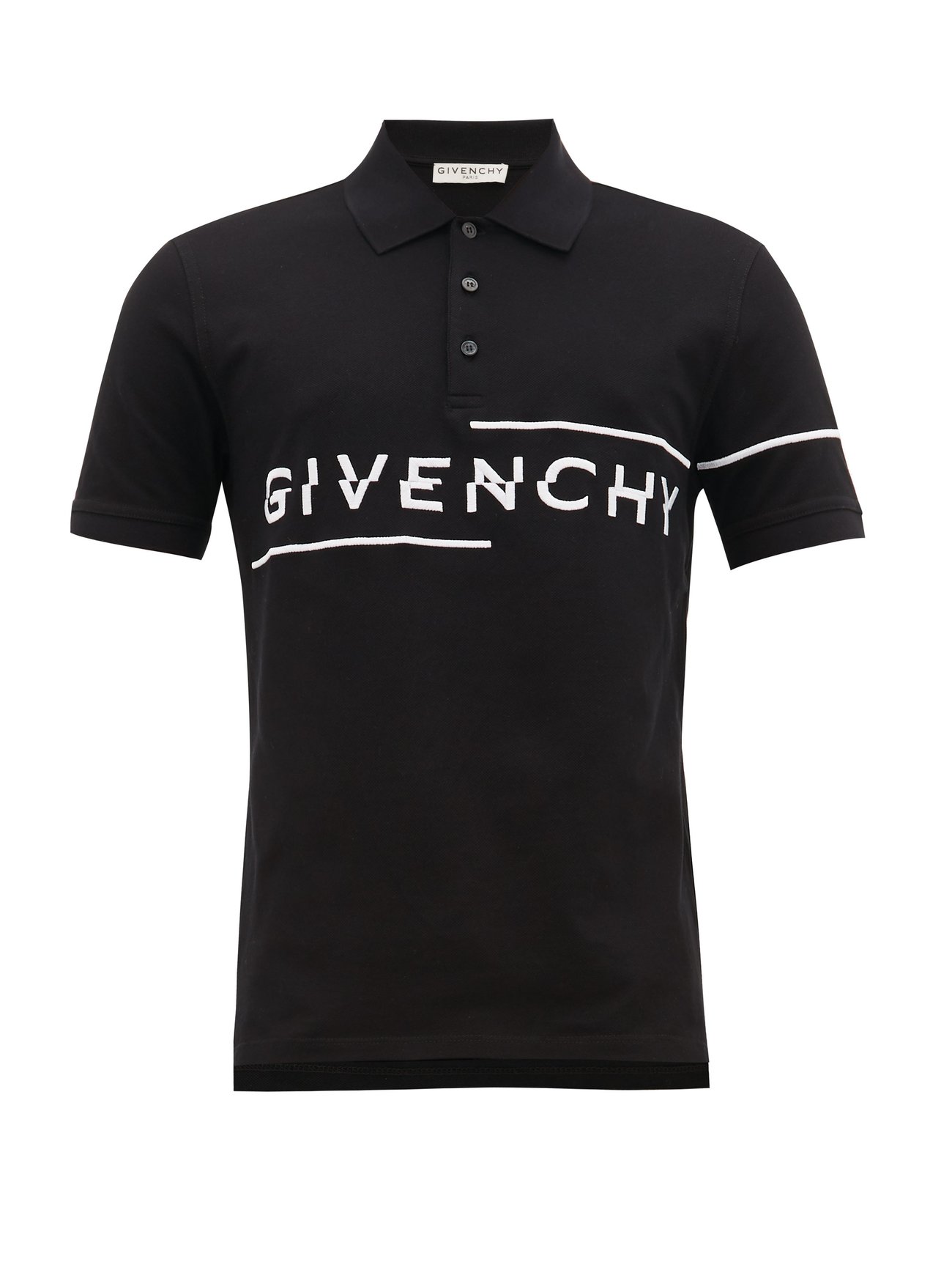 Black Logo-embroidered cotton polo shirt | Givenchy | MATCHESFASHION UK