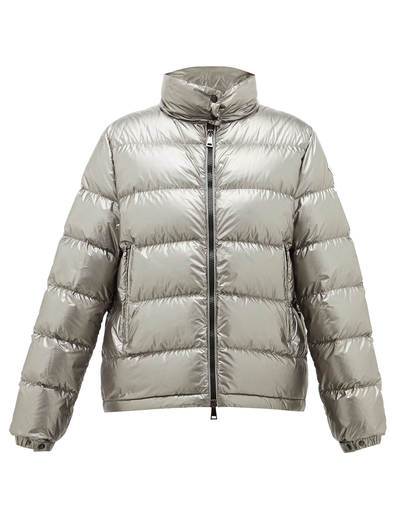 Grey Metallic quilted-down jacket | Moncler | MATCHESFASHION US