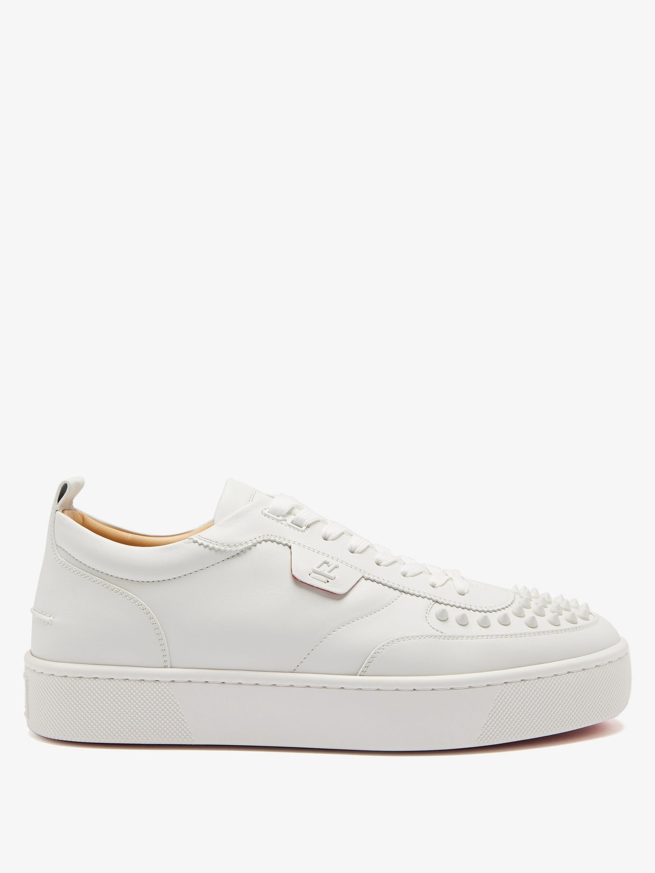 White Happy Rui spike-embellished leather trainers | Christian ...