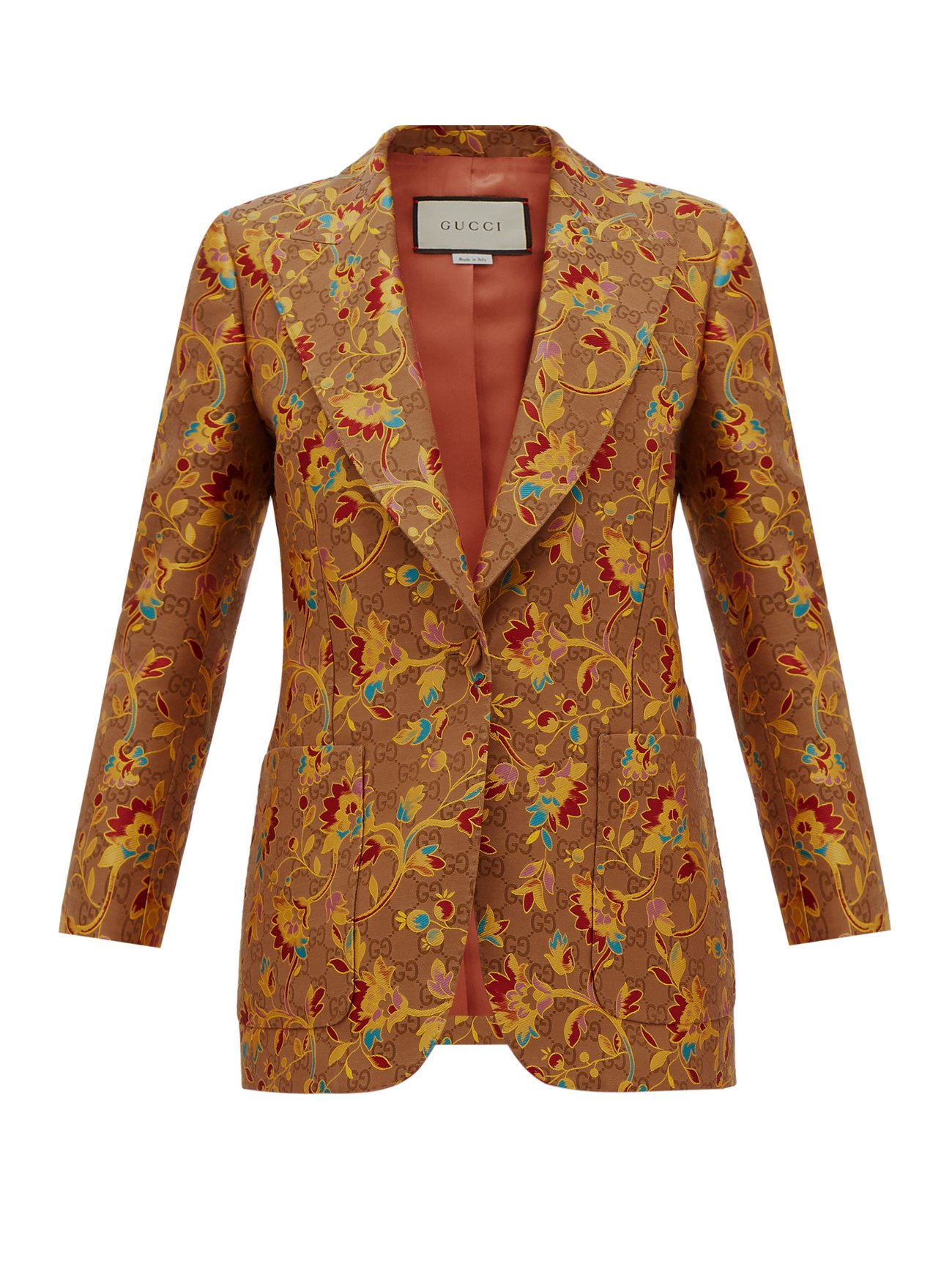 Floral and GG single-breasted blazer 