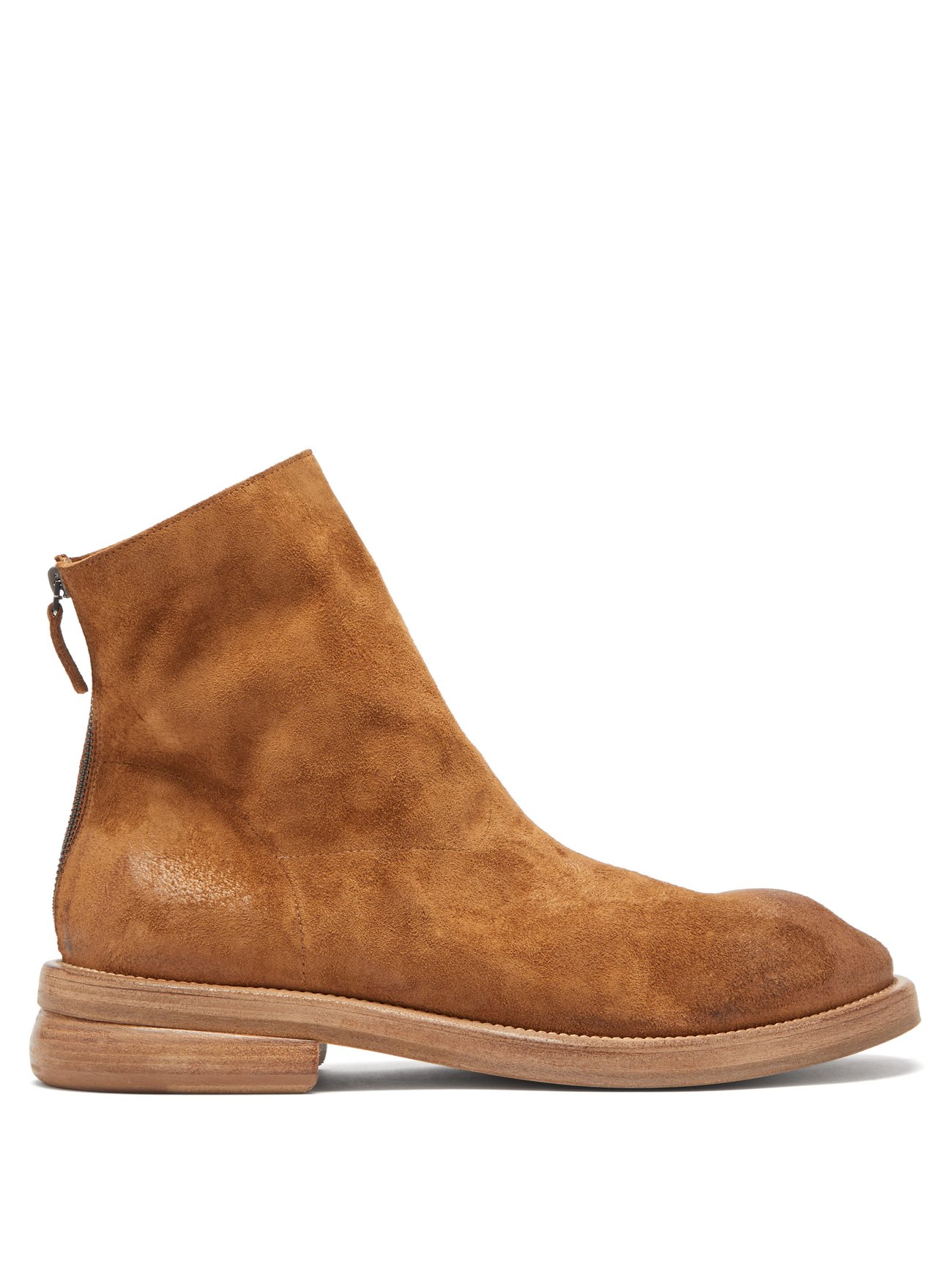Brown Tronchetto zipped suede ankle boots | Marsèll | MATCHESFASHION US